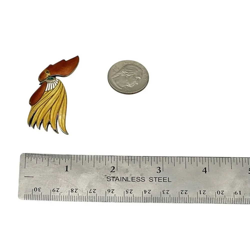 Vintage Ela Denmark 925 Enameled Rooster Brooch Signed (damage On Pin)